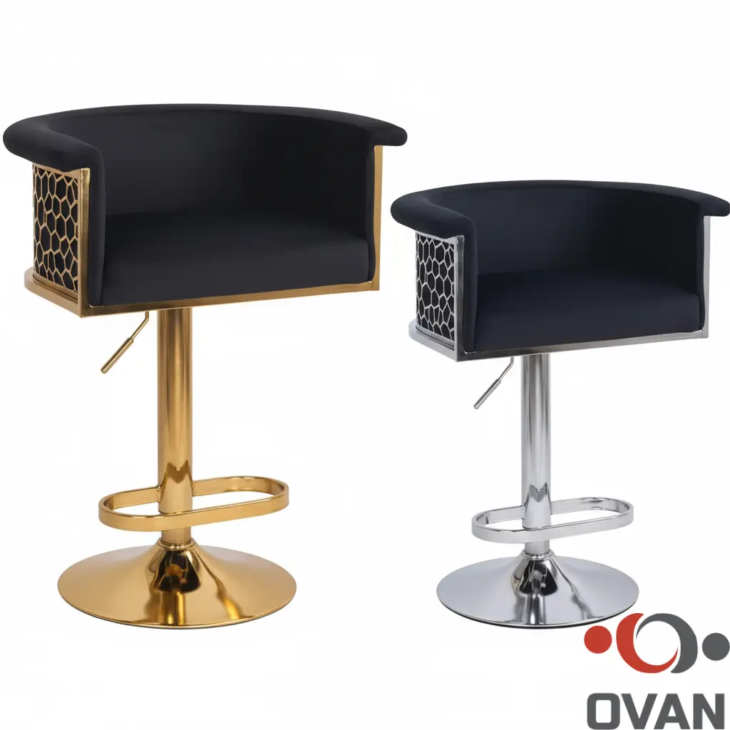 صندلی اپن جکدار سوفیا با آبکاری کروم و فورتیک طلائی