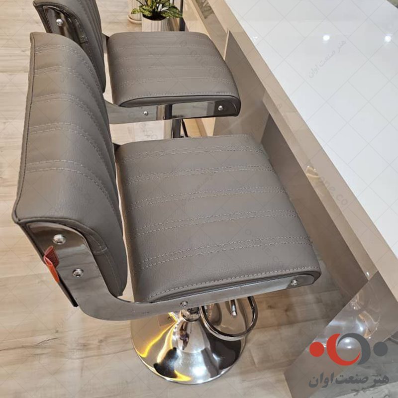 صندلی جکدار کوپر چرم طوسی