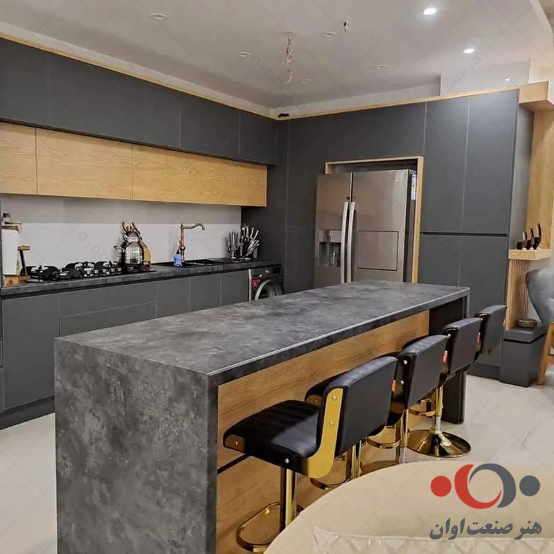 صندلی اپن کوپر طلائی چرم مشکی