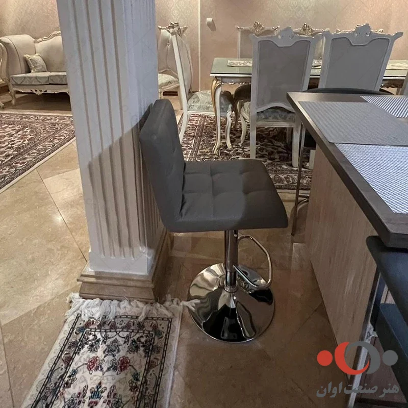 صندلی اپن ریما بدون دسته چرم طوسی