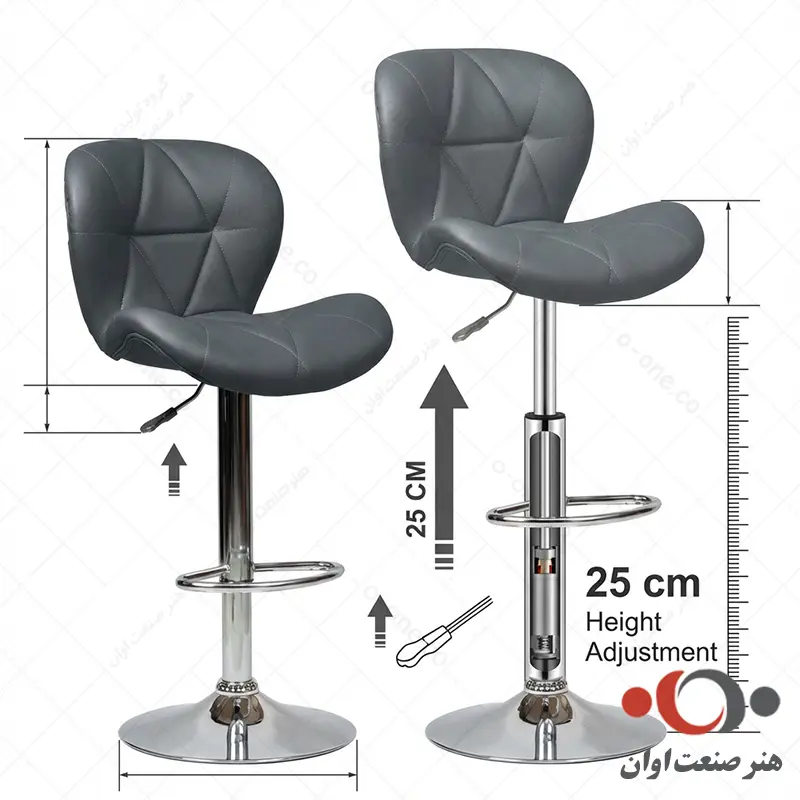 صندلی جکدار لارا چرمی با قابلیت تنظیم ارتفاع