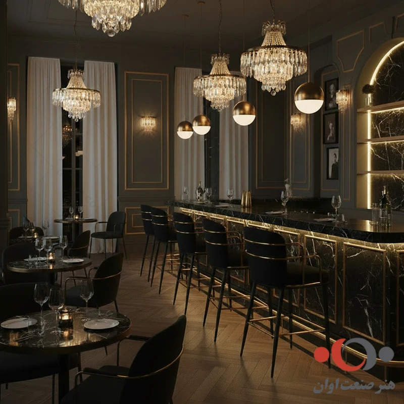 صندلی کانتر آگرین در کافه رستوران