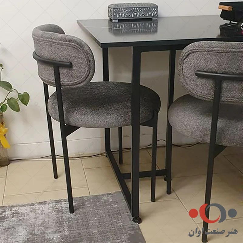 صندلی پایه فلزی تیدا رنگ طوسی تیره