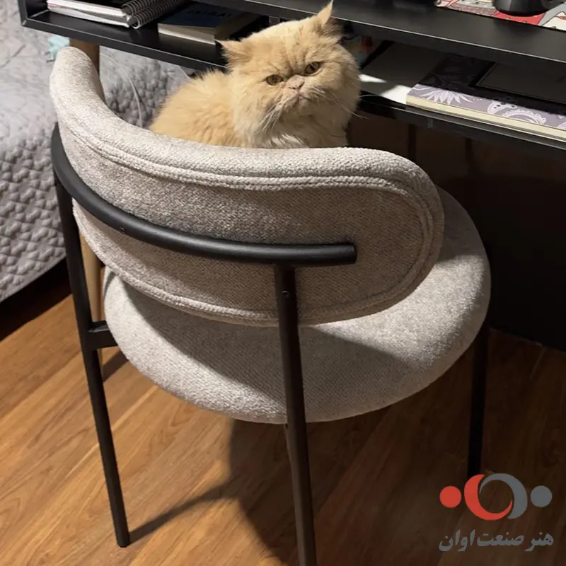 صندلی تیدا پارچه طوسی روشن