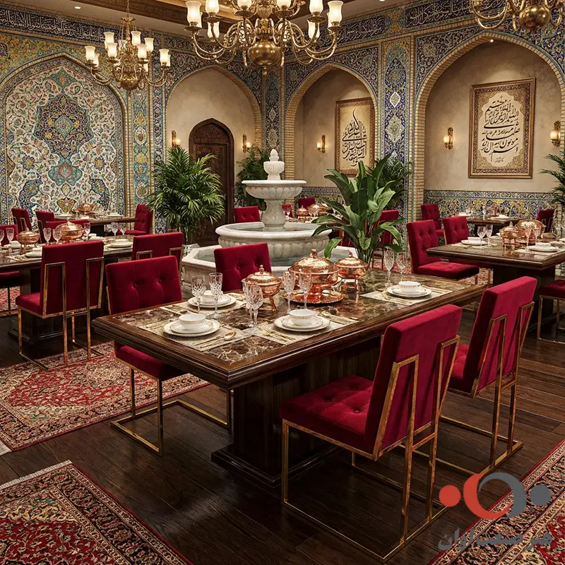 صندلی رستورانی ملینا پارچه قرمز